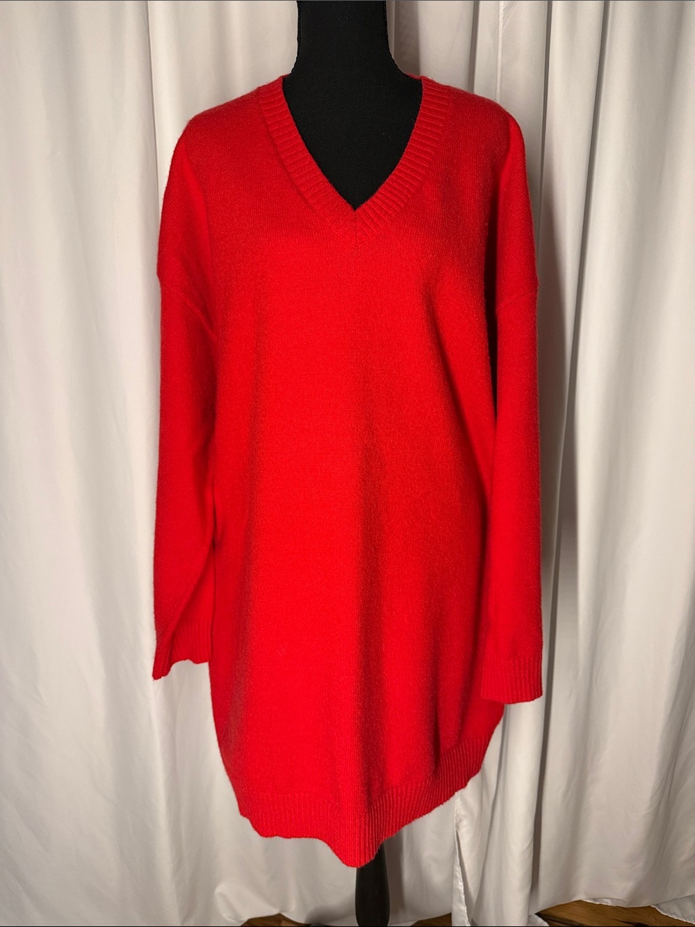 J for Justify Red V-Neck Sweater Dress